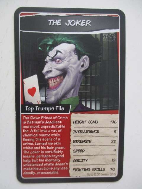DC TOPPS HERO TRADING CARDS - THE JOKER - 2017 2 DIFFERENT EDITIONS