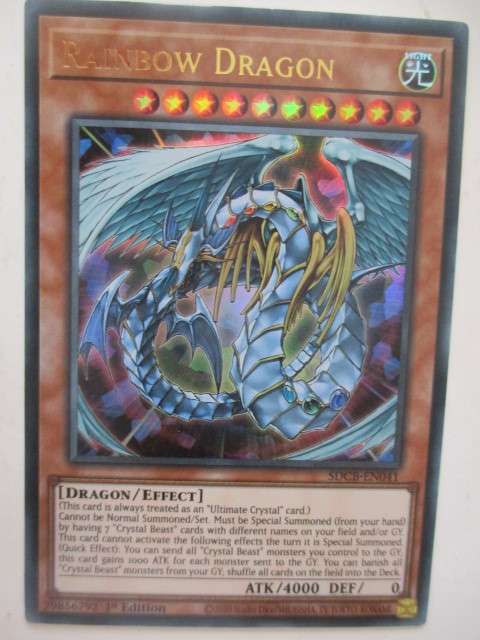 YU-GI-OH TRADING CARD - RAINBOW DRAGON - FOIL/ 2020 WITH FREE MINI POSTER