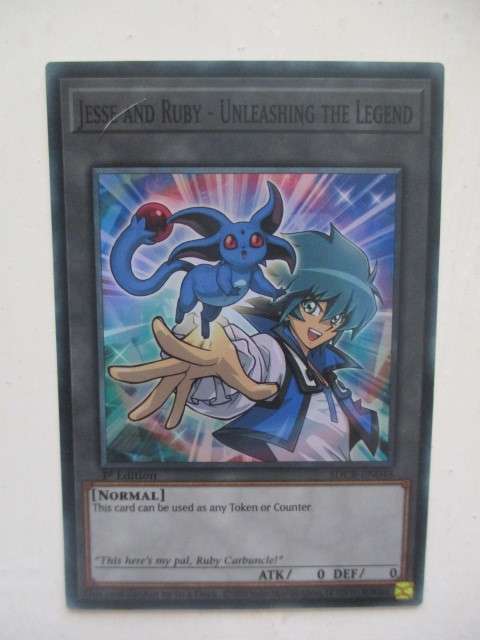 YU-GI-OH TRADING CARD - FOIL CARD / SHINY  - JESSE AND RUBY - UNLEASHING THE LEGEND