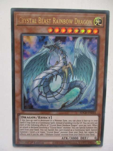YU-GI-OH TRADING CARD - CRYSTAL BEAST RAINBOW DRAGON - FOIL CARD