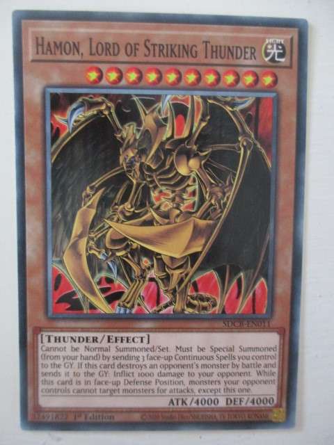 YU-GI-OH TRADING CARD - HAMON, LORD OF STRIKING THUNDER