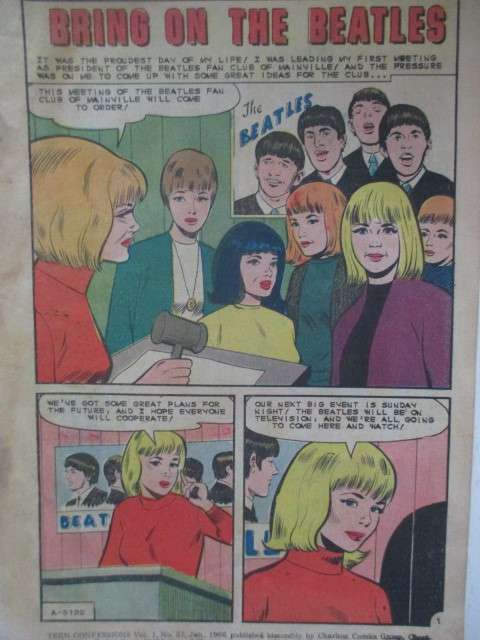 VINTAGE STUNNING CHARLTON COMICS - BRING ON THE BEATLES / TEEN CONFESSIONS - VOL. 1 NO. 37 - 1966