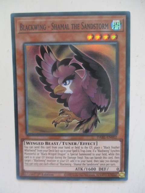 YU-GI-OH TRADING CARD - BLACKWING - SHAMAL THE SANDSTORM / FOIL/ SHINY CARD