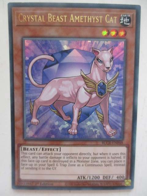YU-GI-OH TRADING CARD - CRYSTAL BEAST AMETHYST CAT / FOIL CARD / SHINY