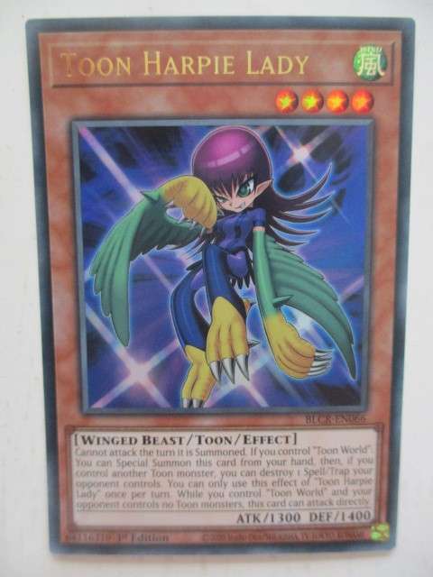 YU-GI-OH TRADING CARD - TOON HARPIE LADY - FOIL CARD / SHINY
