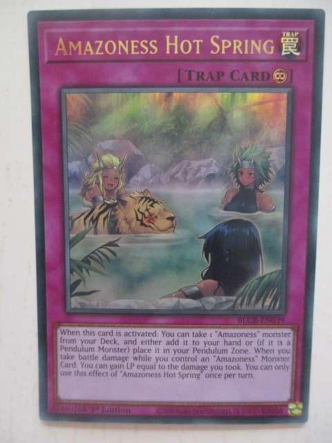 YU-GI-OH TRADING CARD - AMAZONESS HOT SPRING  / FOIL CARD / SHINY