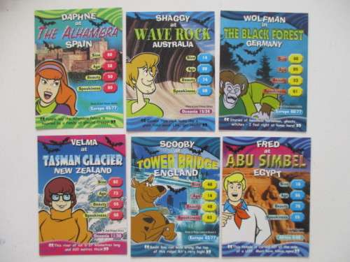 SCOOBY DOO TRADING CARDS - PACK OF 6 DIFFERENT CARDS