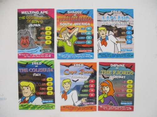 SCOOBY DOO TRADING CARDS - PACK OF 6 DIFFERENT CARDS