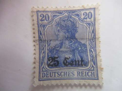 GERMANY - REICH CANCELLED 20 PHENNIG STAMPED OVER 25 cents