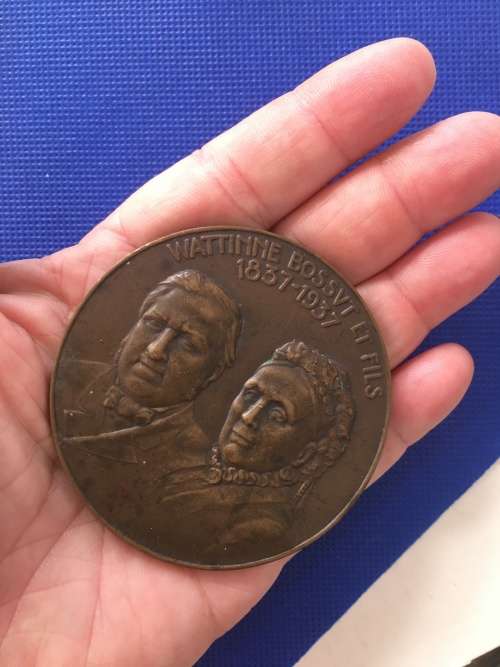BEAUTIFUL RARE FRENCH - MDEDALIAN BRONZE MEDAL WATTINNE BOSSUT ET FILS 1837- 1937 SEE MORE BELOW