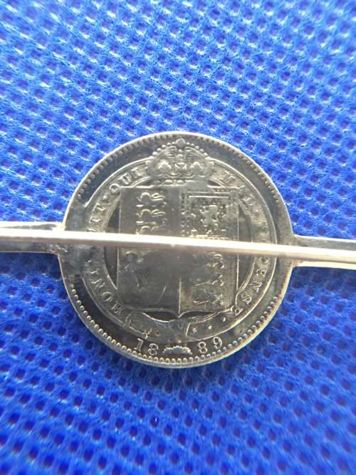 GREAT BRITAIN - QUEEN VICTORIA  SIXPENCE  - 1889  6D COIN BROOCH RARE ITEM!!!