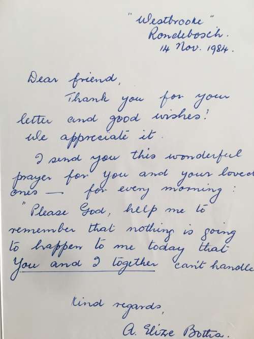 LOVELY LOT OF PW BOTHA  FORMER PRESIDENT  AND -  FREE  ELIZE BOTHA AUTOGRAPH