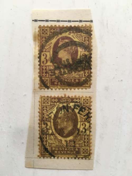GREAT BRITAIN 2 USED MOUNTED STAMPS