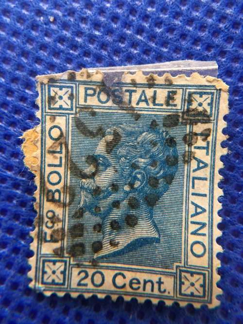 ITALY 20c BOLLO 1863 USED  STAMP