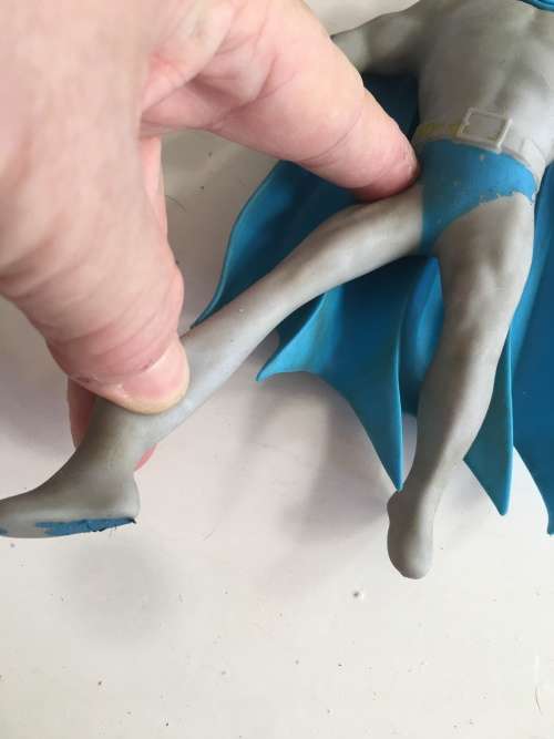 VINTAGE DC STRETCHY RUBBER  FIGURE - `` BATMAN``  WITH SERIAL NUMBER APP. 15 CM