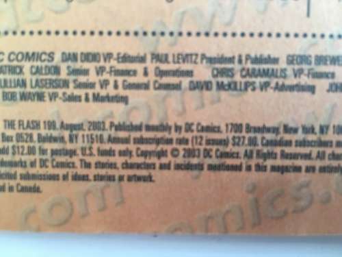 DC COMICS - THE FLASH  NO. 199 - 2003