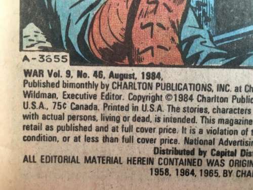 CHARLTON COMICS - WORLD AT WAR  VOL. 9 NO. 46. - 1984