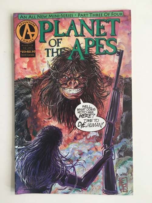ADVENTURE COMICS - PLANET OF THE APES - 1992 AND PHOTO OF CHARLTON HESTON WHO STARRED INTHE FIRST