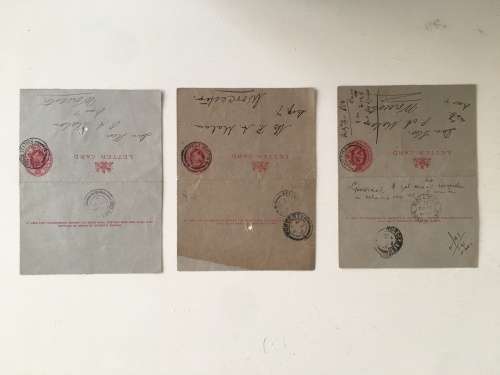 ANTIQUE - LETTER CARDS OUMA MALAN 1880-1867 - JOHN OGILIVINE NORTON 1840-1899 ANTIQUE TELEGRAMME