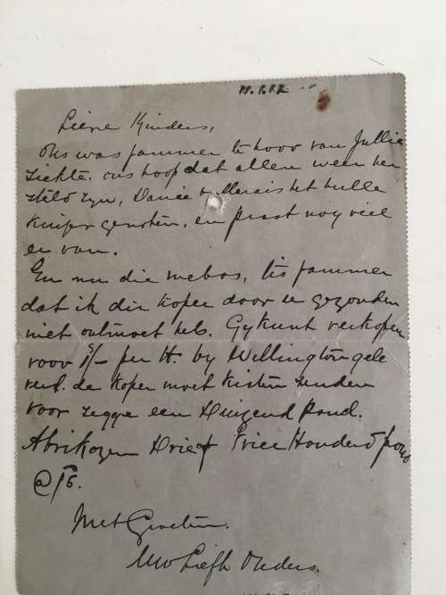ANTIQUE - LETTER CARDS OUMA MALAN 1880-1867 - JOHN OGILIVINE NORTON 1840-1899 ANTIQUE TELEGRAMME