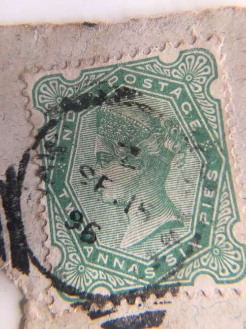 INDIA USED 2 ANNAS QUEEN VICTORIA STAMP