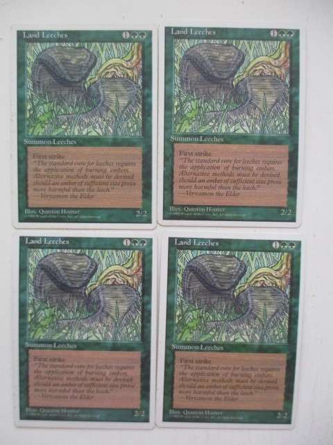 MAGIC THE GATHERING - LAND LEECHES - 4TH EDITION SET OF4 CARDS