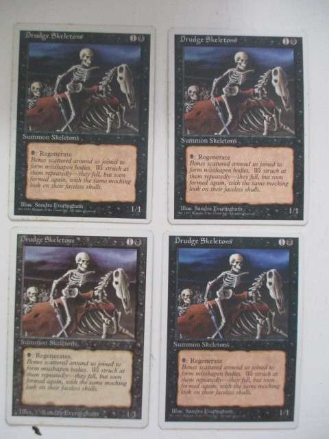 MAGIC THE GATHERING - DRUDGE SKELETONS - UNLIMITED SET OF 4 CARDS