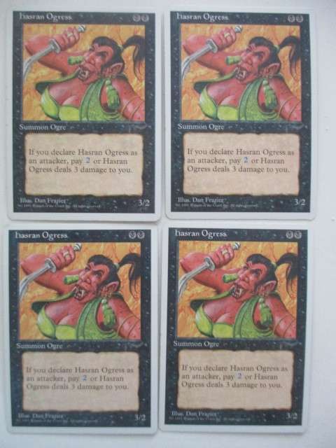 MAGIC THE GATHERING - HASRAN OGRESS -  - ABRABIAN NIGHTS -  SET OF4 CARDS