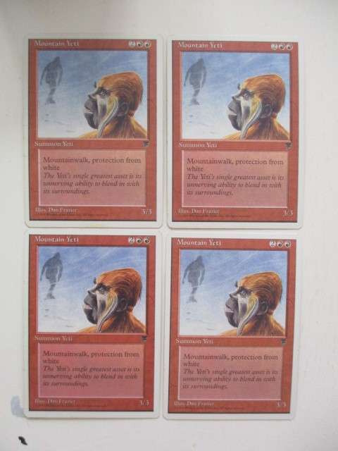 MAGIC THE GATHERING - MOUNTAIN YETI -  LEGENDS - SET OF 4 CARDS