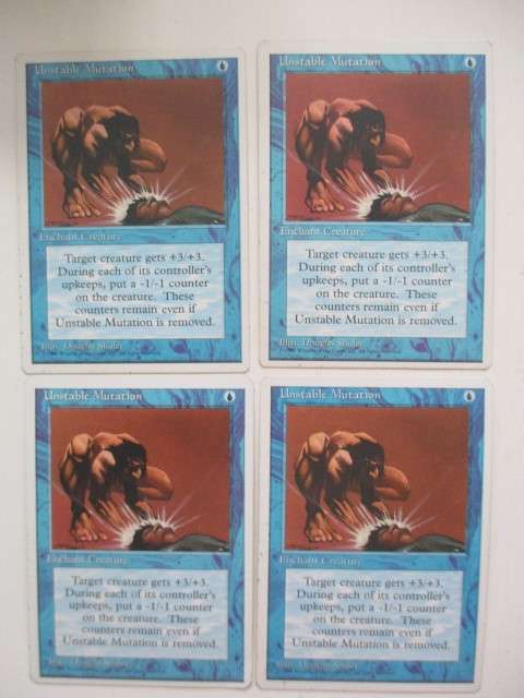 MAGIC THE GATHERING - UNSTABLE MUTATION - 4TH EDITION - SET OF 4 CARDS
