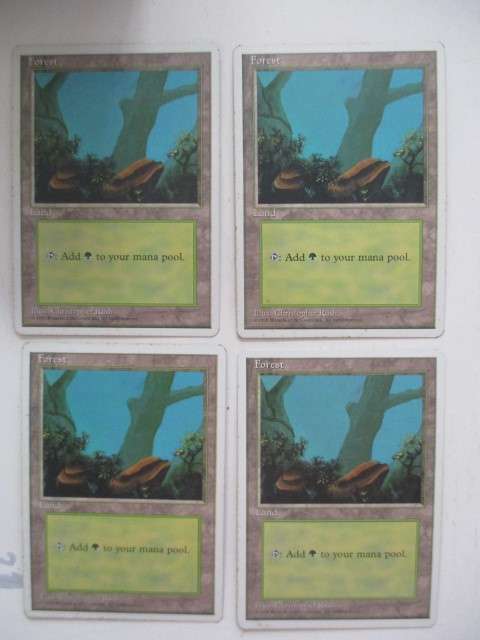MAGIC THE GATHERING - FOREST -  4TH EDITION - SET OF 4 CARDS