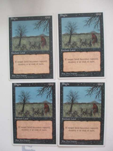 MAGIC THE GATHERING - BLIGHT -  4TH EDITION - SET OF 4 CARDS