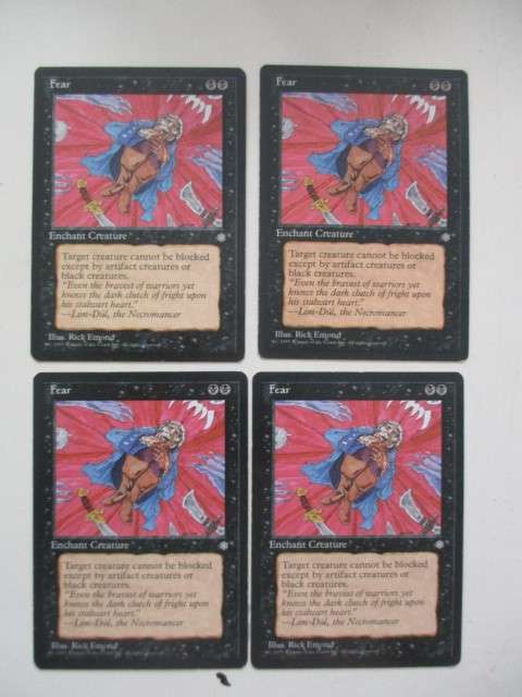 MAGIC THE GATHERING - FEAR - ICE AGE  SET OF 4 CARDS