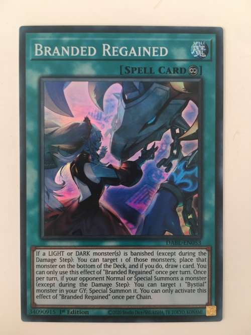 YU-GI-OH TRADING CARD - FOIL CARD - BRANDED REGAINED