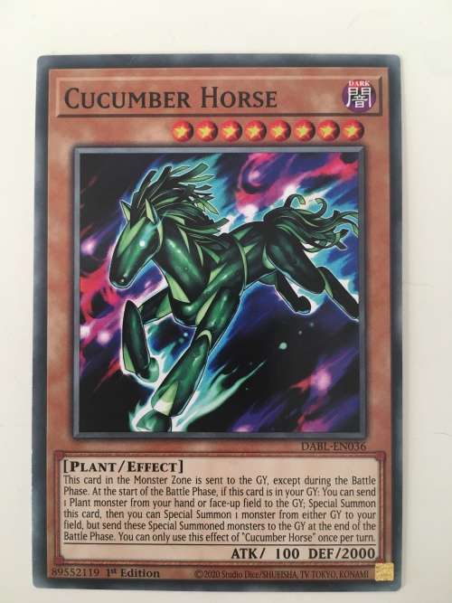 YU-GI-OH TRADING CARD - CUCUMBER HORSE