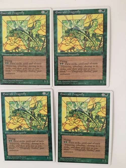 MAGIC THE GATHERING - EMERALD DRAGONFLY - LEGENDS ONE SET OF 4 CARDS