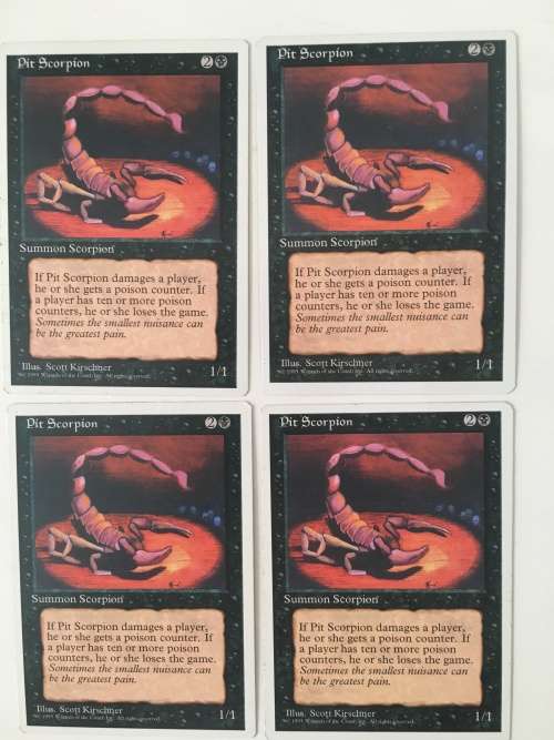 MAGIC THE GATHERING - PIT SCORPION - 4TH EDITION SET OF 4 CARDS