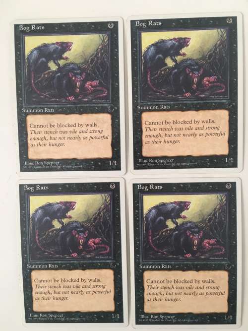 MAGIC THE GATHERING - BOG RATS - THE DARK SET OF 4 CARDS