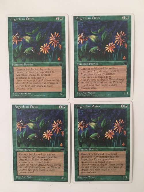 MAGIC THE GATHERING - ARGATHIAN PIXIES - ANTIQUITIES - SET OF 4 CARDS