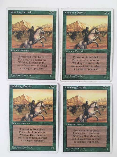 MAGIC THE GATHERING - WHIRLING DERVISH - 4TH EDITION - SET OF 4 CARDS