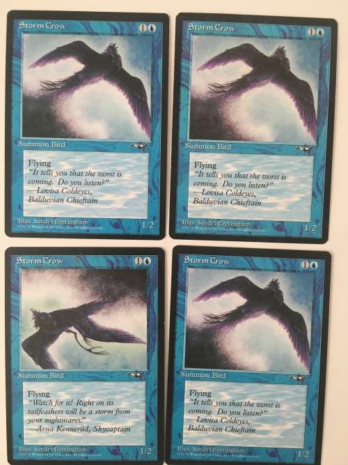 MAGIC THE GATHERING - STORM CROW - ALLIANCES SET OF 4 CARDS