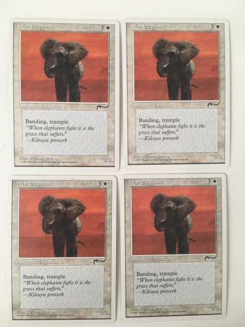 MAGIC THE GATHERING - WAR ELEPHANT -  ARABIAN NIGHTS - SET OF 4 CARDS