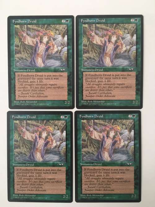MAGIC THE GATHERING - FYNDHORN DRUID - ALLIANCES - LOT OF 4 CARDS
