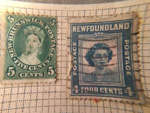 NEWFOUNDLAND AND BRUNSWICK 2 USED STAMPS