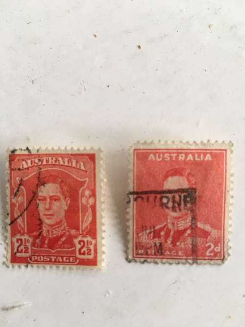 AUSTRALIA 2 KING GEORGE VI  USED  STAMPS