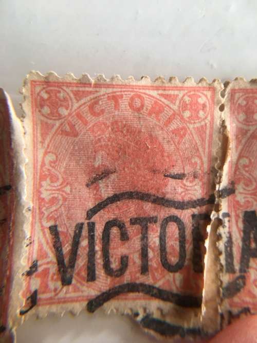 AUSTRALIA - 3 VICTORIA USED STAMPS STAMPED OVER VICTORIA