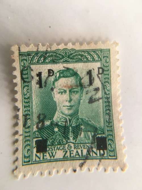 NEW ZEALAND KING GEORGE - USED PRINTED OVER STAMP 1941