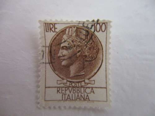 ITALY  - USED 100 LIRE STAMP