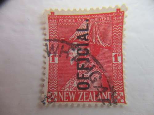 NEW ZEALAND 1 PENNY  USED STAMP PRINTED OVER