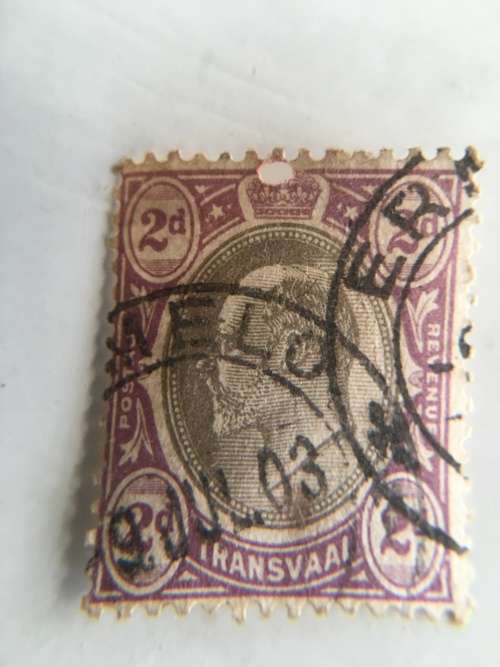 SOUTH AFRICA - 2D TRANSVAAL STAMP USED KING EDWARD